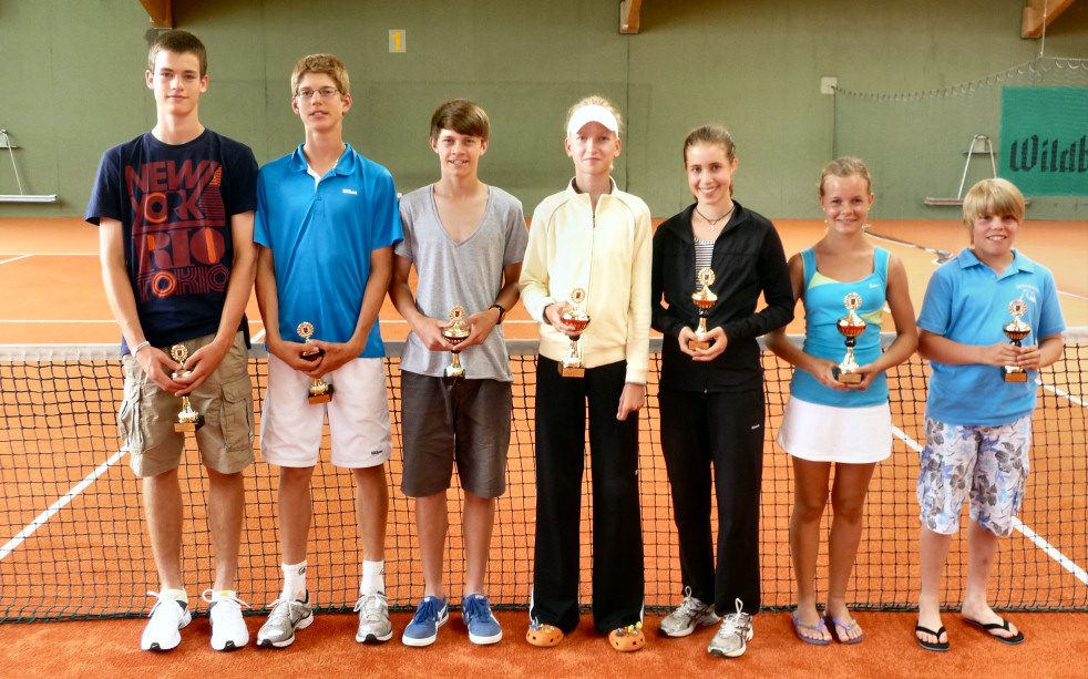 U16 Bezirksmeister Christian Braus, U18 Bezirksmeister Robin Lang, U16 Vize BM Tim Fischer, U12 BM Kiana Lee Gerich, U16 Vize BM Johanna Heidrich, U14 BM Lea Eitrich, U13 Vize BM Patrick Zeller